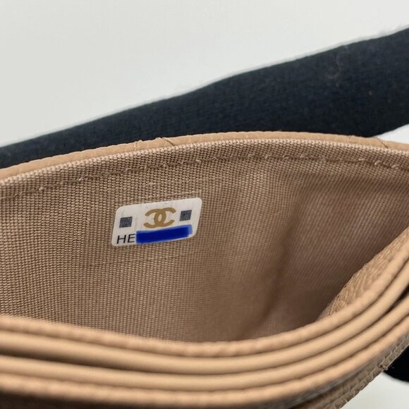 Authentic CHANEL large CC logo beige caviar card holder wallet GHW Brand New - Picture 8 of 11